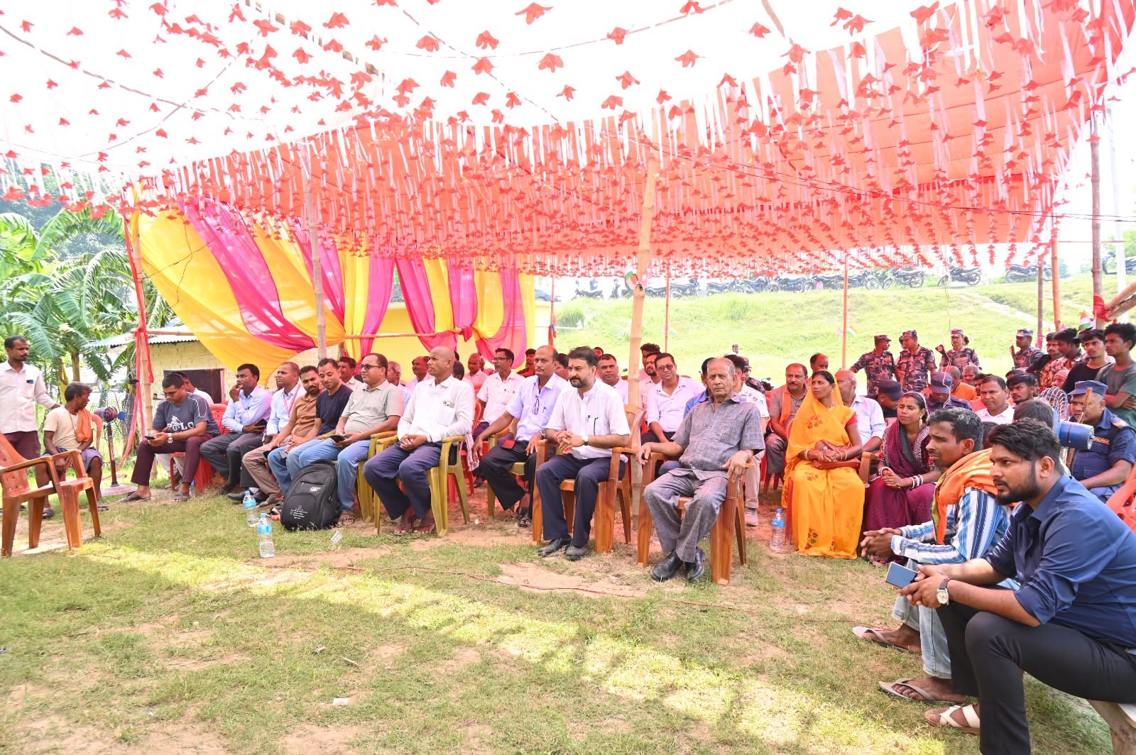 Foundation stone laying ceremony for the construction of Shree Primary School in Rajdevi Municipality-4, Rautahat